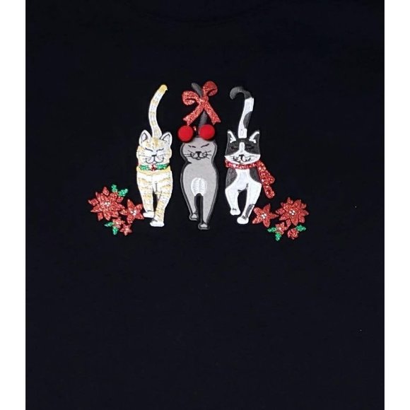 Karen Scott Plus Holiday Cats Top - Picture 3 of 5